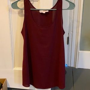 Maroon semi see through tank top